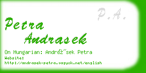 petra andrasek business card